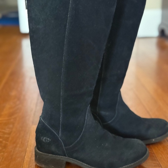UGG Black Suede Knee-High Boots - Picture 1 of 8